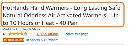 An optimized Amazon Product Title