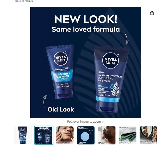 High quality listing images, practically representing Nivea face wash for men.