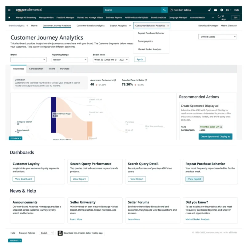 Image showing a glimpse of seller central reporting
