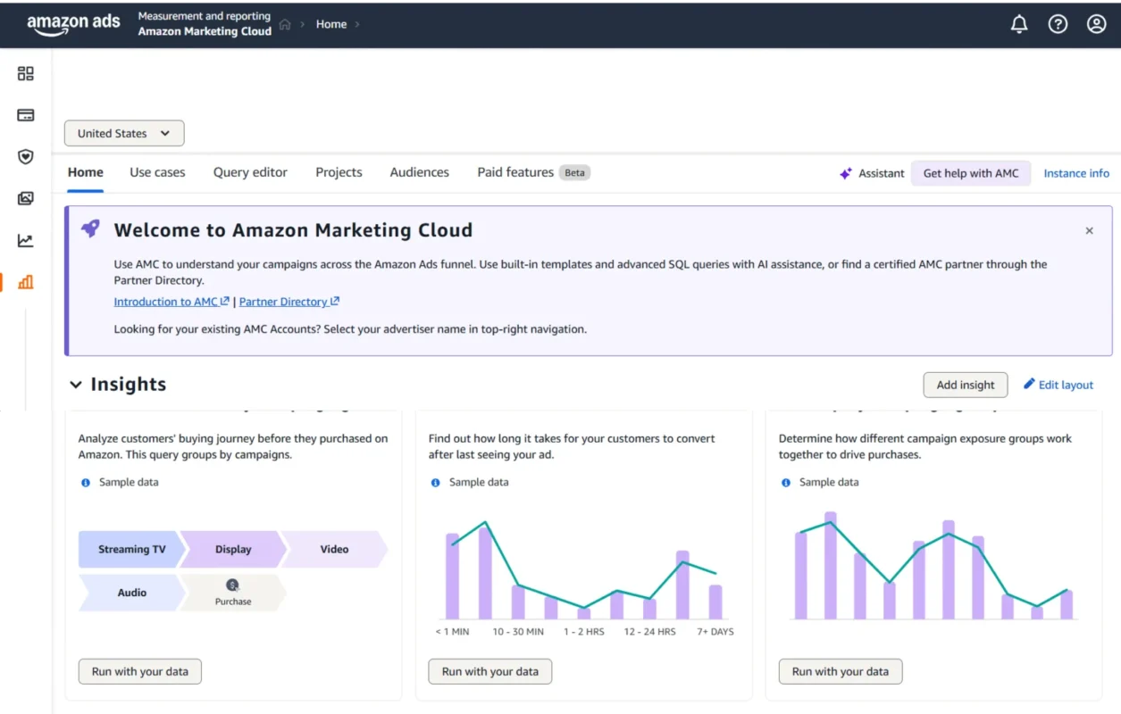 Image showing interface of Amazon Marketing Cloud