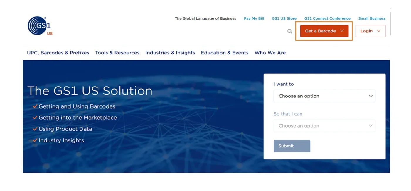 image showing how to get GS1 barcode for Amazon