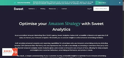 Sweet Analytics homepage