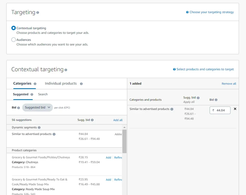 image showing contextual targeting in Amazon Display Ads