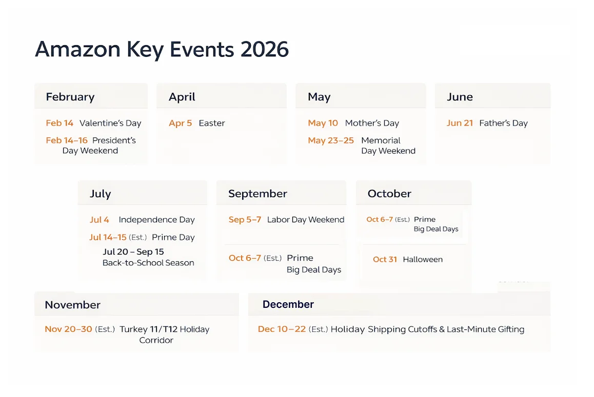 image showing key Amazon events 2026