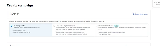 image showing step 2 of amazon headline search ads campaign