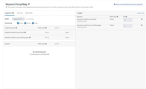 image showing step 4 of amazon headline search ads campaign
