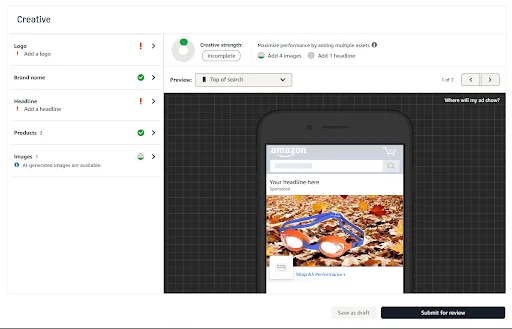 image showing step 6 of amazon headline search ads campaign