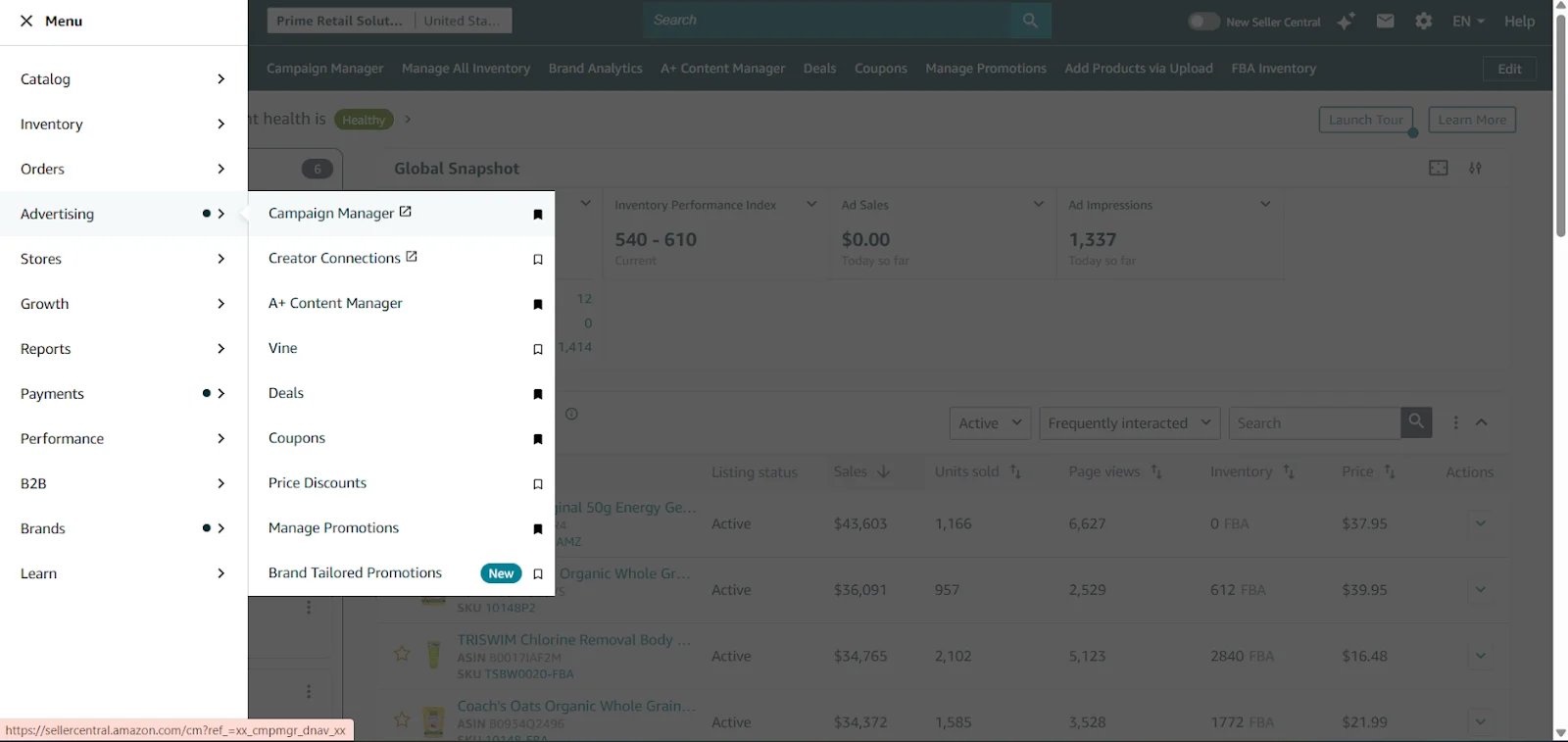 image showing how to choose campaign type while setting up Amazon sponsored brand ads